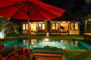 Malika pool view night Imani Villas-min